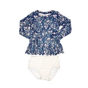 Ruffle Butts 2 Piece Rashguard Set Size 5